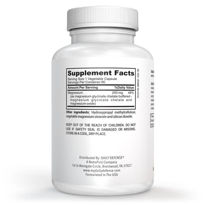 Magnesium Glycinate Cardiometabolic Musculoskeletal Support